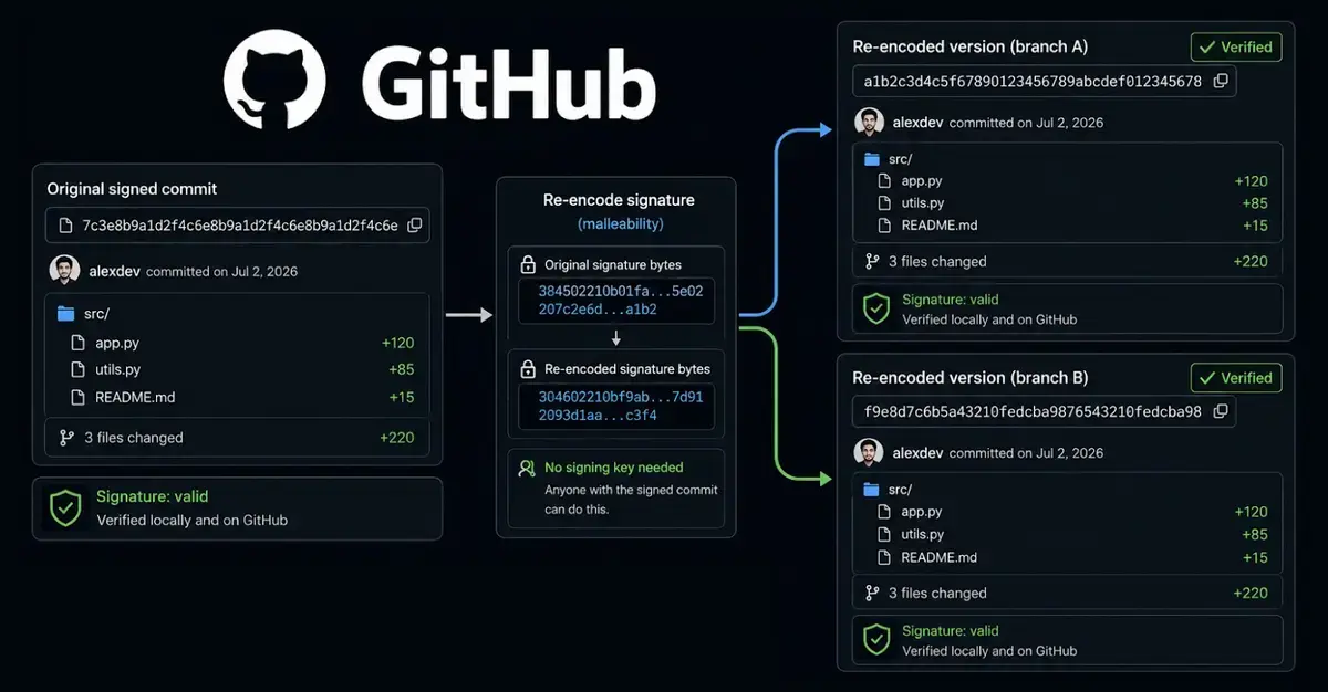 GitHub ‘Verified’ Commits Can Be Rewritten Without Invalidating Their Signatures