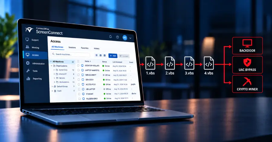 Rogue ScreenConnect Clients Deploy Multi‑Stage VBScript Worm to Fresh Connections